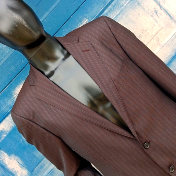 SAKS 5th Avenue Black Slim Fit Dual Stripe Blazer w/ (Ermeneglido Zenga Fabric) - Picture 13 of 17